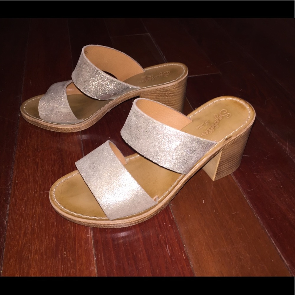Seychelles Gold/Platinum Mule Sandals